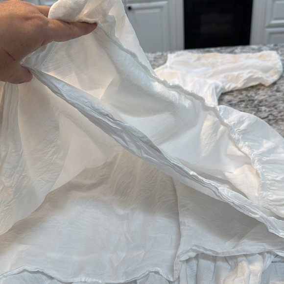 Knox Rose | Boho Embroidered Floral Puff Sleeve Dress in White Size XXL - Picture 9 of 13